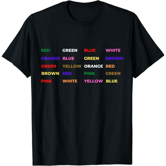 Stroop Test - Psychology, Neuroscience Geek, Nerd, Brain T-Shirt