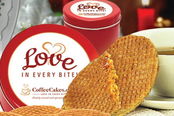 Stroopwafel Caramel Cookies Signature Red Tin 2LB| Waffles with Caramel Syrup |Delightful Cookies