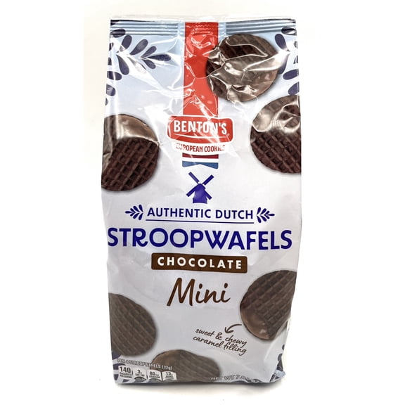 Stroopwafels Chocolate Mini Cookies, Sweet and Shevy with Caramel Filling, Authentic Dutch European Cookies, Bentons 7.04oz, Pack of 1