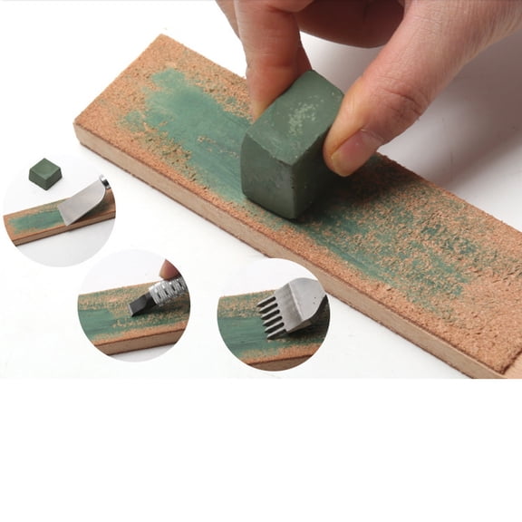 Strop Sharpening Compound for Razors, 3 Pack Abrasive Polishing Paste, Green Buffing Tool for Metal Woodworking