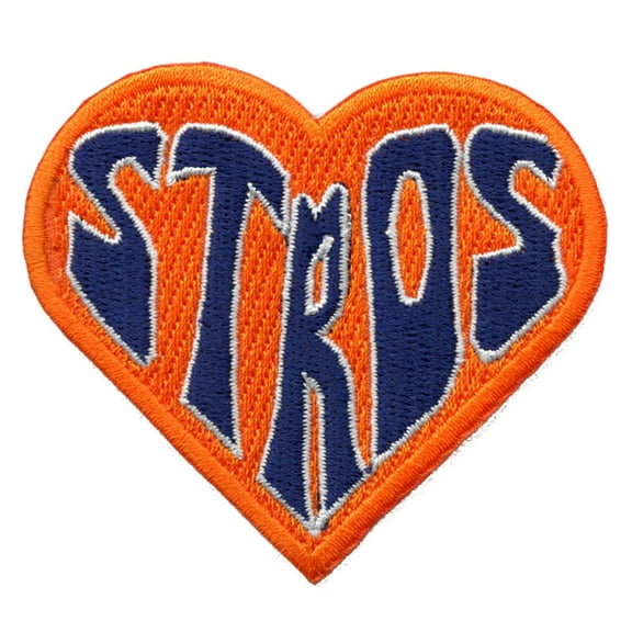 Stros Heart Houston Baseball Patch Space City Texas Embroidered Iron On