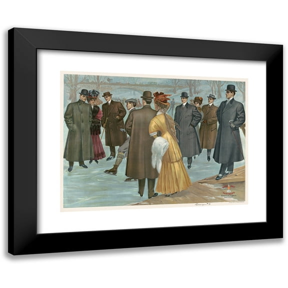 Strouse & Brothers 14x11 Black Modern Framed Museum Art Print Titled - High Art Clothing, Design # 3 (1908)