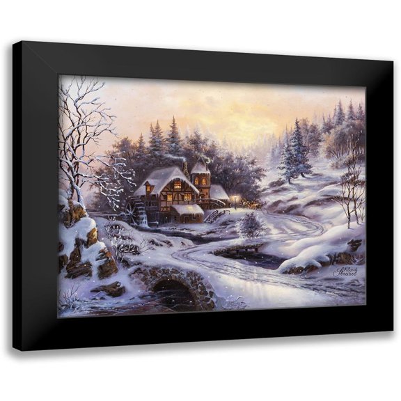 Strubel, Klaus 24x20 Black Modern Framed Museum Art Print Titled - Winter Evening Visit