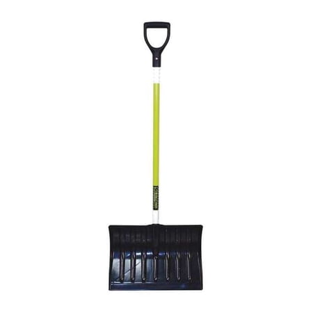 Snow Shovel, 18 in W x Poly Blade, 43 in L Fiberglass Handle 96849GRA