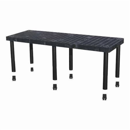 Add-On Plastic Shelving, Open Style, 24 in D, 66 in W, 24 in H, 1 Shelves, Black