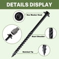 thumbnail image 1 of Structural Wood Lag Screws 8 Inch, 60-PCS, #14 X 8, Heavy Duty Rust Resistant Hex Head Exterior Timber Screw for Log/Landscape, Hex Socket Included, Black, 1 of 6