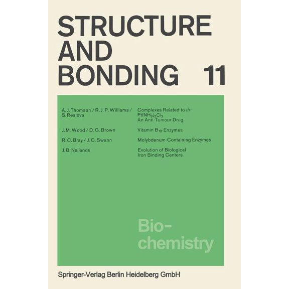 Structure and Bonding Biochemistry, Book 11, (Paperback)