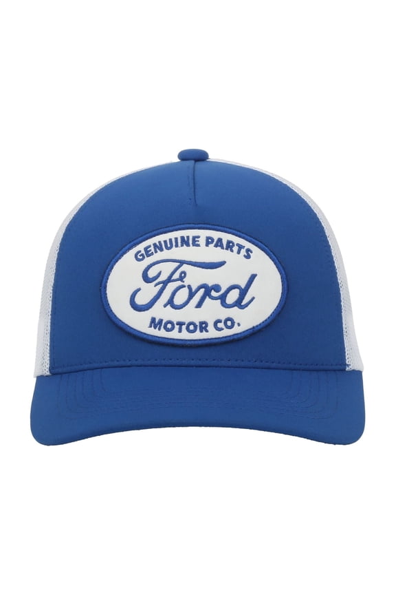 Structured 5-Panel Trucker Hat Embroidered Oval Logo Scout Patch Meshback Cap, One Size