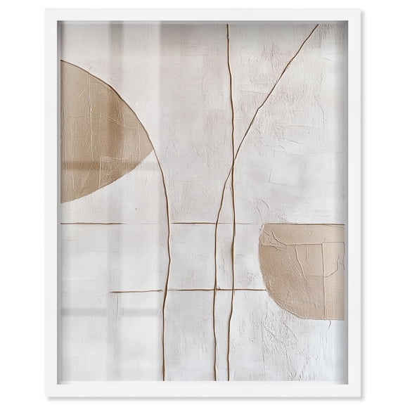 Structured Arcs I Shadowbox Print Minimalist Decor by Art Remedy, White Frame, 30 x 36