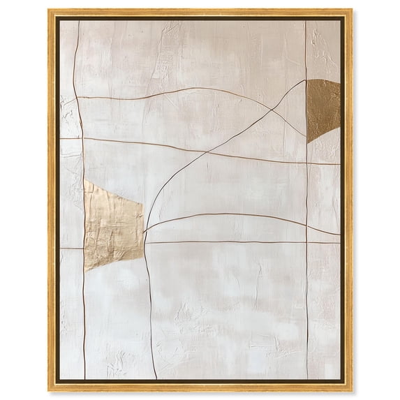 Structured Arcs II Canvas Print Minimalist Decor by Art Remedy, Gold Frame, 24 x 30