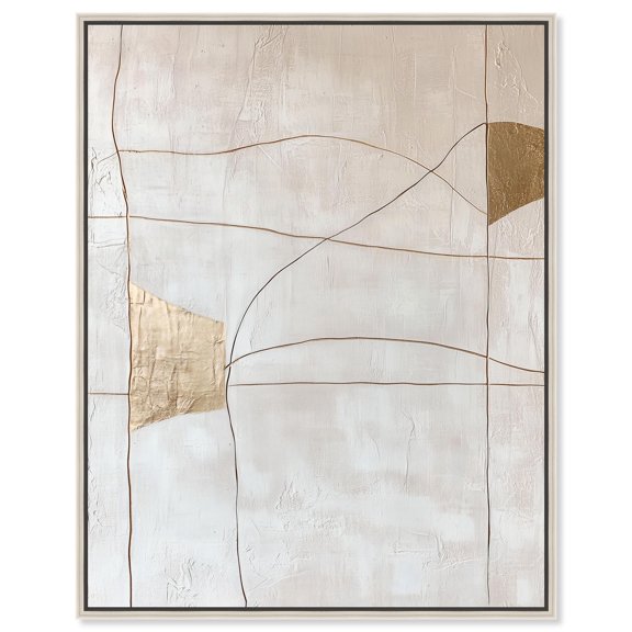 Structured Arcs II Canvas Print Minimalist Decor by Art Remedy, Silver Frame, 24 x 30