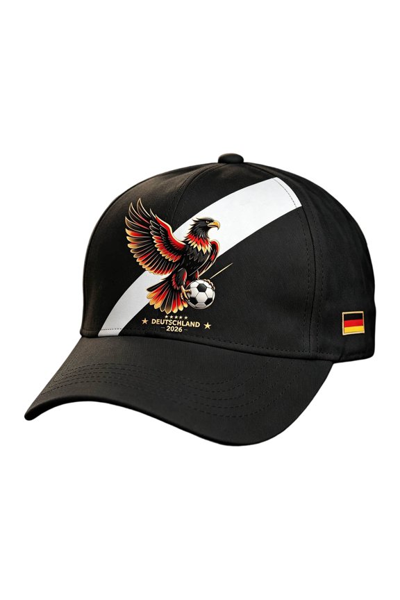 Germany 2026 Eagle Soccer Hat, Adjustable Breathable Baseball Cap, Black Unisex Sports Cap