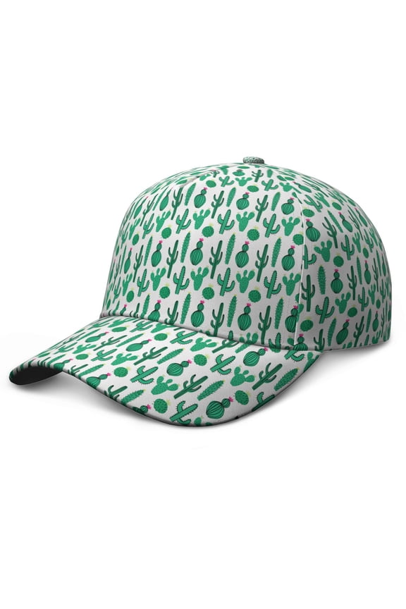 Structured Cactus Baseball Cap - Adjustable Snapback Hat with Desert Cactus Art for Men & Women