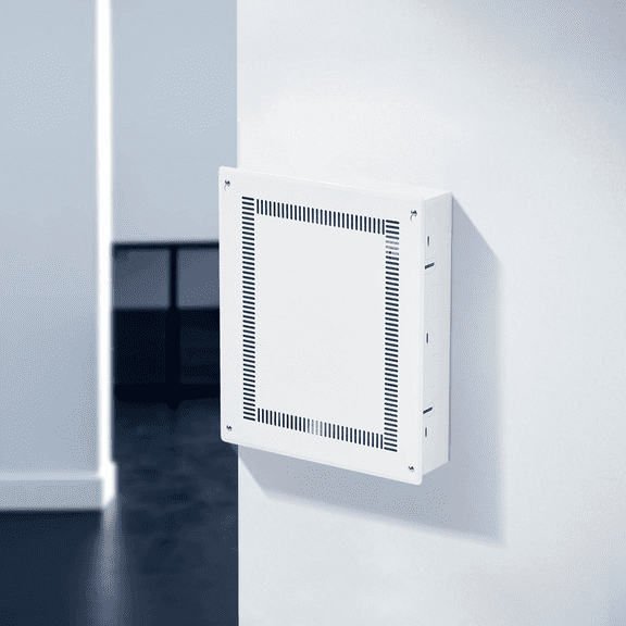 Structured Media Enclosure 17-Inch, In-Wall Cable Management Box, Recessed AV Component Organizer, Cold-Rolled Steel Wiring Cabinet for Home Theater TV
