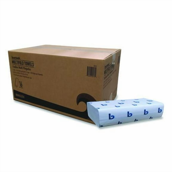 Structured Multifold Towels, 1-Ply, 9 x 9.5, White, 250/Pack, 16 Packs/Carton | Bundle of 2