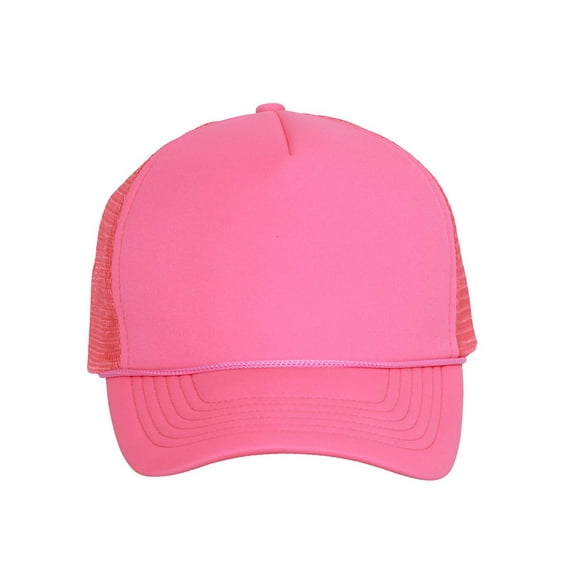 Structured Neon Trucker Mesh Hat- Neon Pink