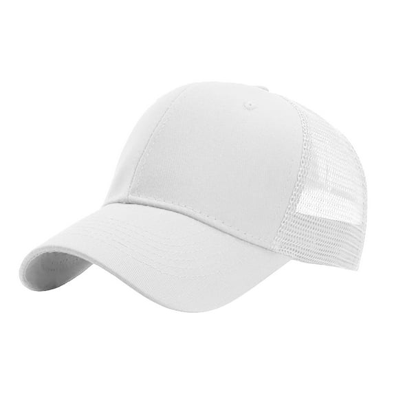 Structured Plain Trucker Hat - 6 Panel Adjustable Snapback Baseball Cap for Men Women
