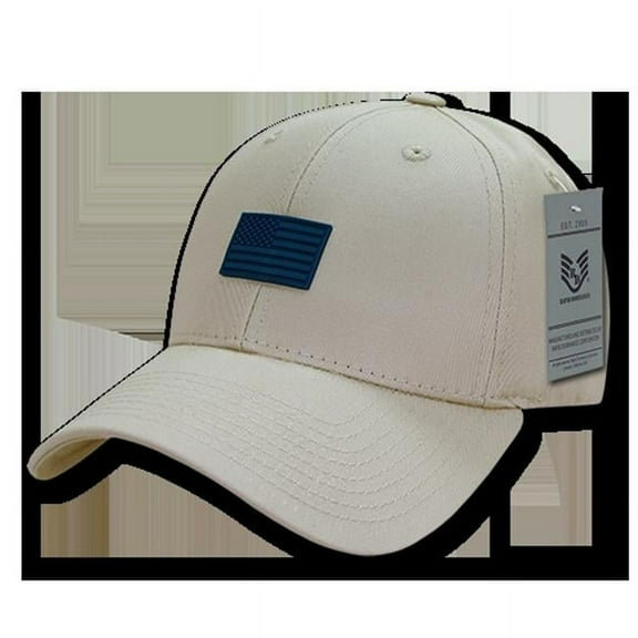 Structured Rubber Flag Cap, USA, Stone