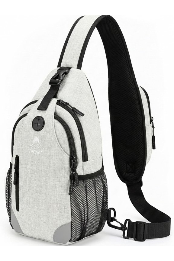 Structured Sling Backpack with Strap Pocket (Fits Power ) - Heavy Duty Water Resistant Crossbody Bag for Tech & Travel - Thick Padded Bottom Anti- Daypack (Fits Tablet/Console)