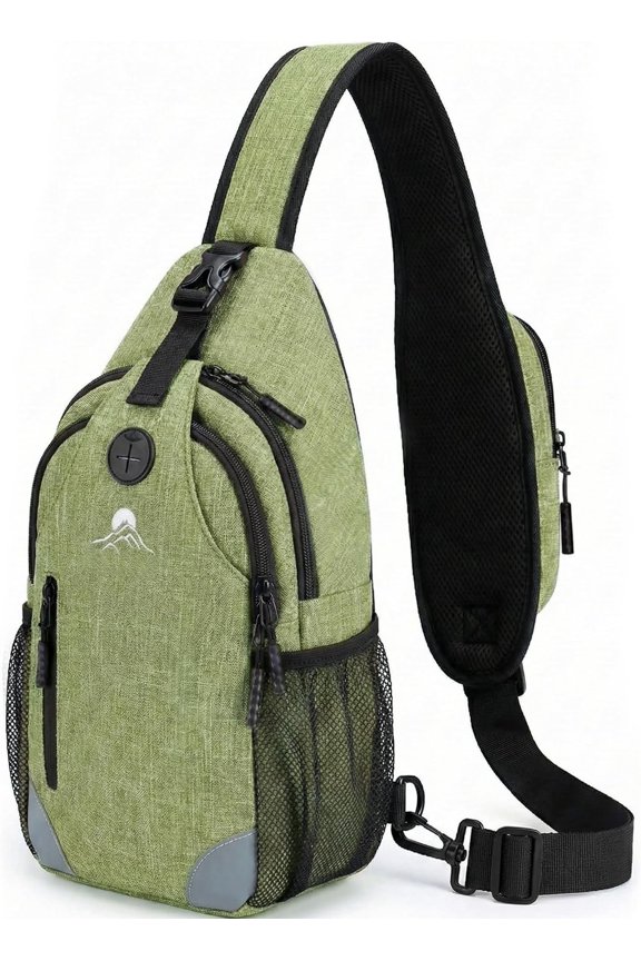 Structured Sling Backpack with Strap Pocket (Fits Power ) - Heavy Duty Water Resistant Crossbody Bag for Tech & Travel - Thick Padded Bottom Anti- Daypack (Fits Tablet/Console)