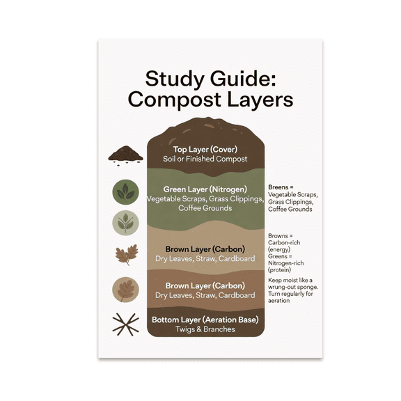 Structured Study Guide: Compost Layers - Eco-Conscious Learner - 13x19 Poster Print