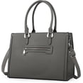 thumbnail image 1 of Structured Tote Bag for Women, Vegan Leather Satchel Handbag, Top Handle  Bag for Work with Pockets, 1 of 7
