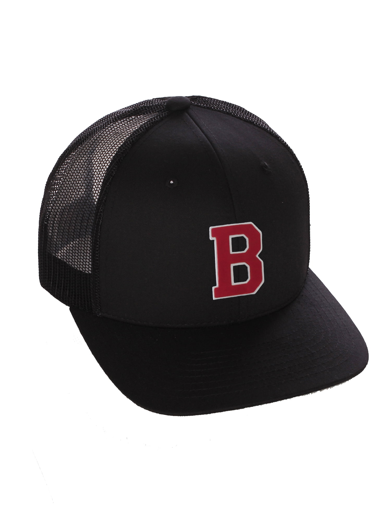 Structured Trucker Mesh Hat Custom Colors Letter B Initial Baseball Mid ...