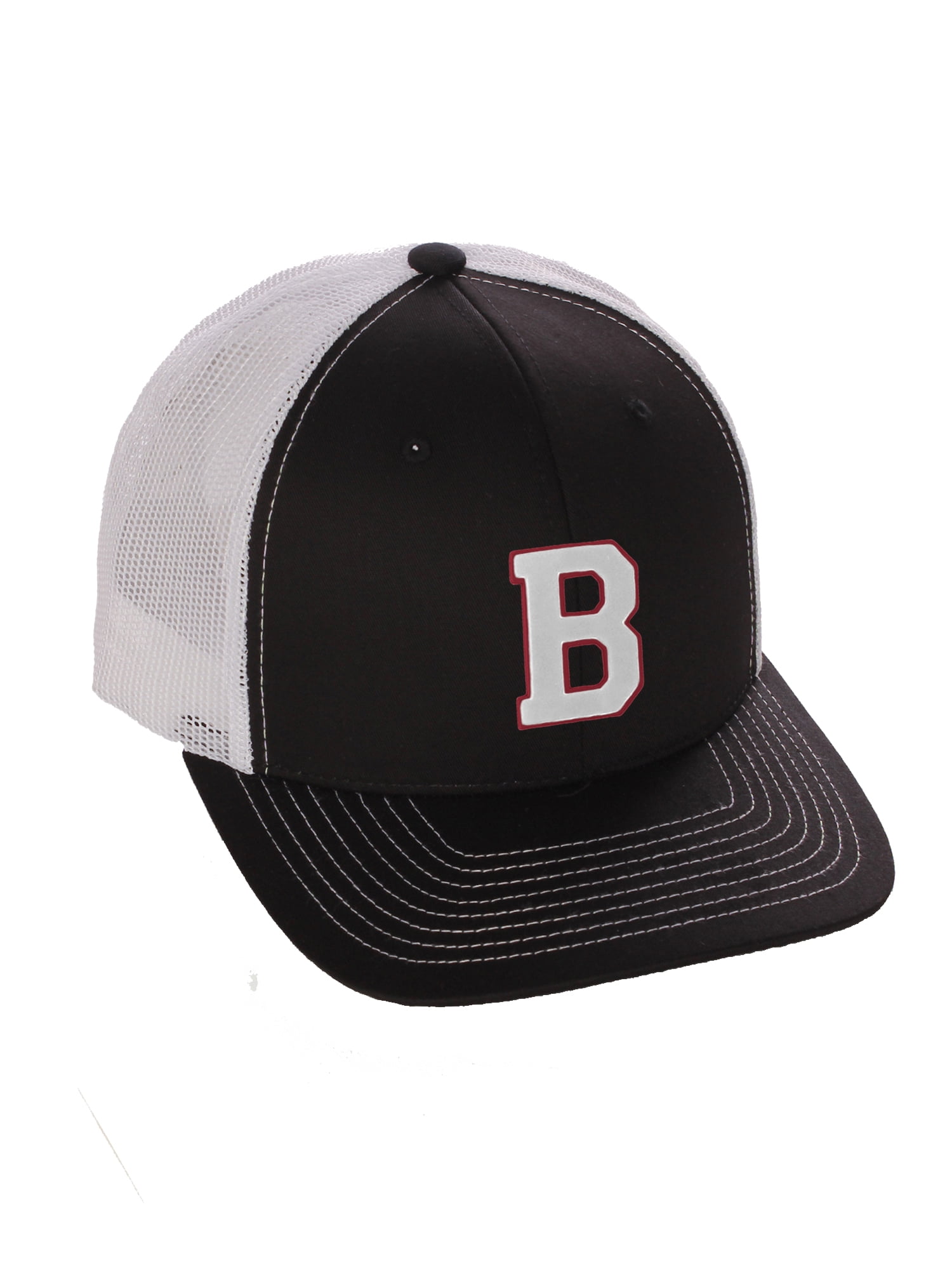 Structured Trucker Mesh Hat Custom Colors Letter B Initial Baseball Mid ...