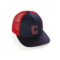 thumbnail image 1 of Structured Trucker Mesh Hat Custom Colors Letter C Initial Baseball Mid Profile (Navy Red White Red), 1 of 9
