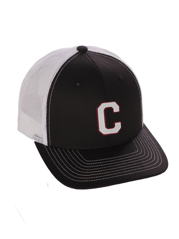 Structured Trucker Mesh Hat Custom Colors Letter C Initial Baseball Mid Profile