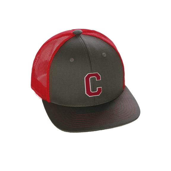Structured Trucker Mesh Hat Custom Colors Letter C Initial Baseball Mid Profile