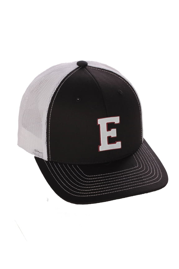 Structured Trucker Mesh Hat Custom Colors Letter E Initial Baseball Mid Profile