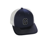 I&W HATGEAR Structured Trucker Mesh Hat Custom Colors Letter G Initial Baseball Mid Profile (Navy White White Black)