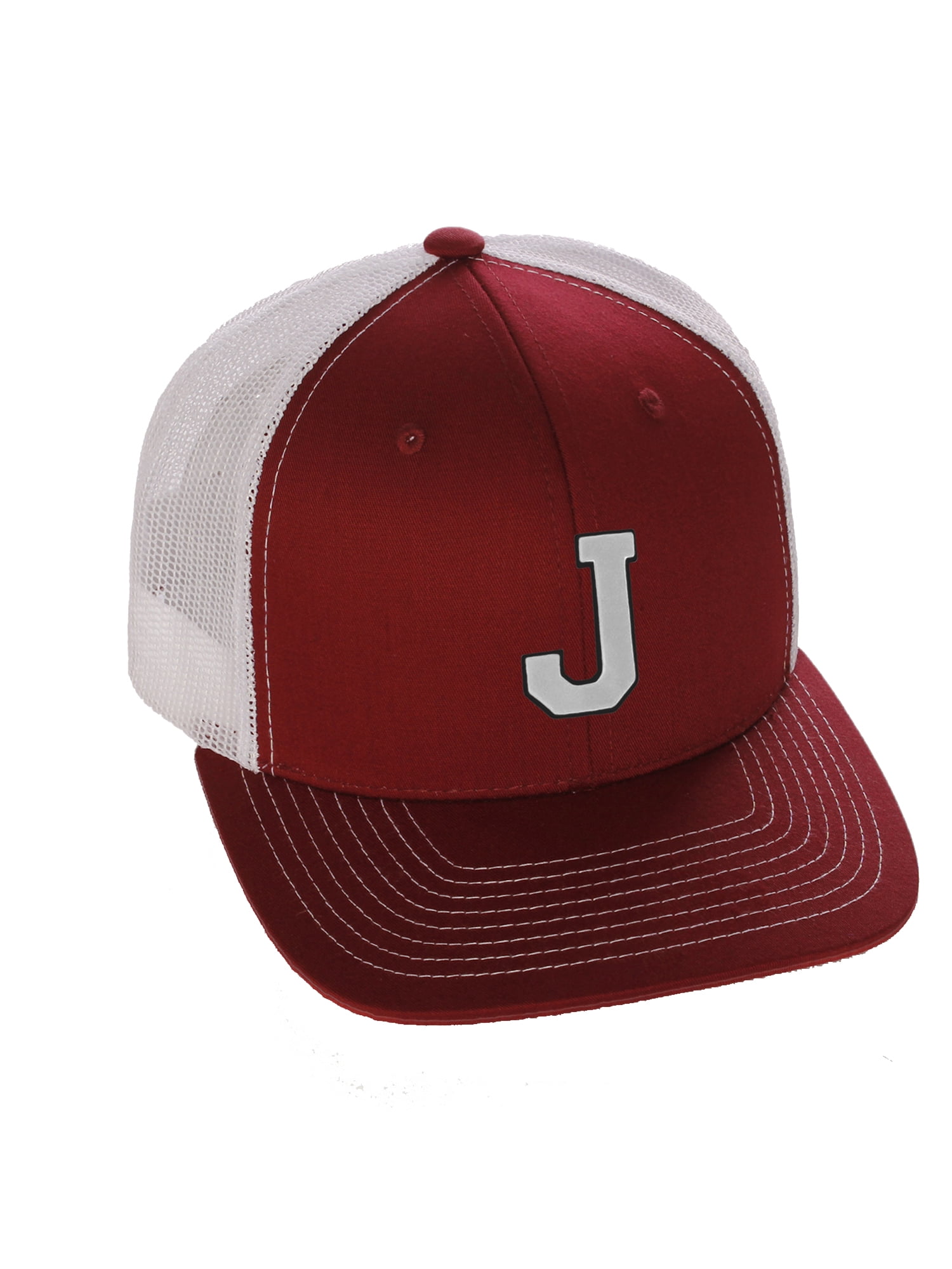 Custom Initial Letter J Team Sports Trucker Hat: Plain Retro