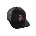 thumbnail image 1 of Structured Trucker Mesh Hat Custom Colors Letter K Initial Baseball Mid Profile (Black Charcoal White Red), 1 of 4