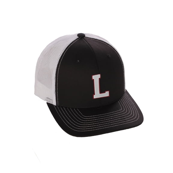 Structured Trucker Mesh Hat Custom Colors Letter L Initial Baseball Mid Profile