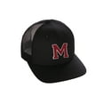 thumbnail image 1 of Structured Trucker Mesh Hat Custom Colors Letter M Initial Baseball Mid Profile (Black Black White Red), 1 of 4