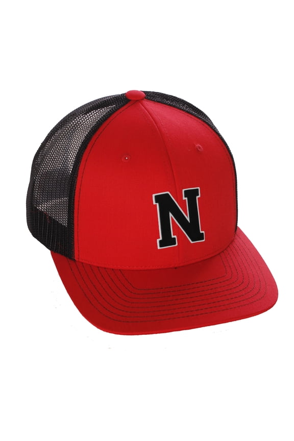 Structured Trucker Mesh Hat Custom Colors Letter N Initial Baseball Mid Profile