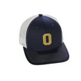thumbnail image 1 of Structured Trucker Mesh Hat Custom Colors Letter O Initial Baseball Mid Profile (Navy White White Gold), 1 of 4