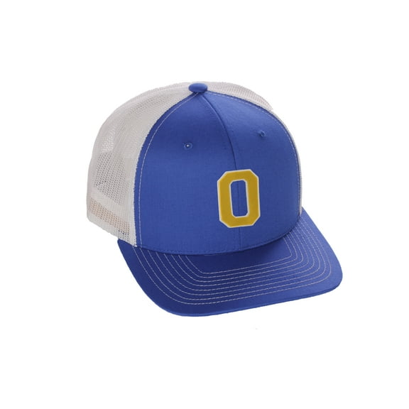 Structured Trucker Mesh Hat Custom Colors Letter O Initial Baseball Mid Profile