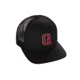 thumbnail image 1 of Structured Trucker Mesh Hat Custom Colors Letter Q Initial Baseball Mid Profile (Black Black White Red), 1 of 4