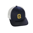 thumbnail image 1 of Structured Trucker Mesh Hat Custom Colors Letter Q Initial Baseball Mid Profile (Navy White White Gold), 1 of 4