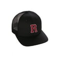 thumbnail image 1 of Structured Trucker Mesh Hat Custom Colors Letter R Initial Baseball Mid Profile (Black Black White Red), 1 of 4