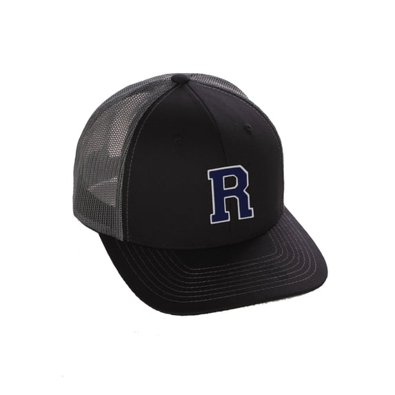 Letter R Hat Structured Trucker Mesh Hat Custom Colors Letter R Initial Baseball Mid ...