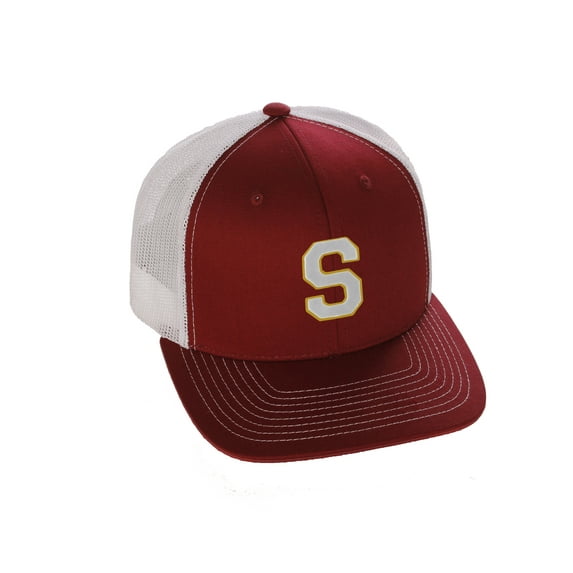 Structured Trucker Mesh Hat Custom Colors Letter S Initial Baseball Mid Profile