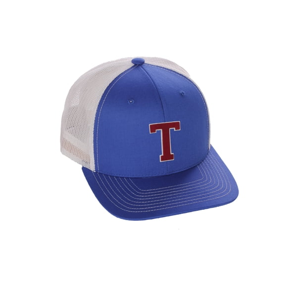 Structured Trucker Mesh Hat Custom Colors Letter T Initial Baseball Mid Profile