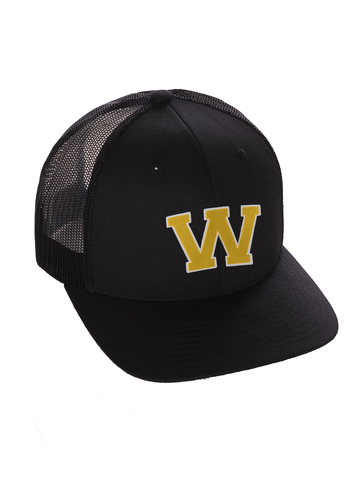 adjustable sports snapback cap hat initial w custom letter baseball team trucker