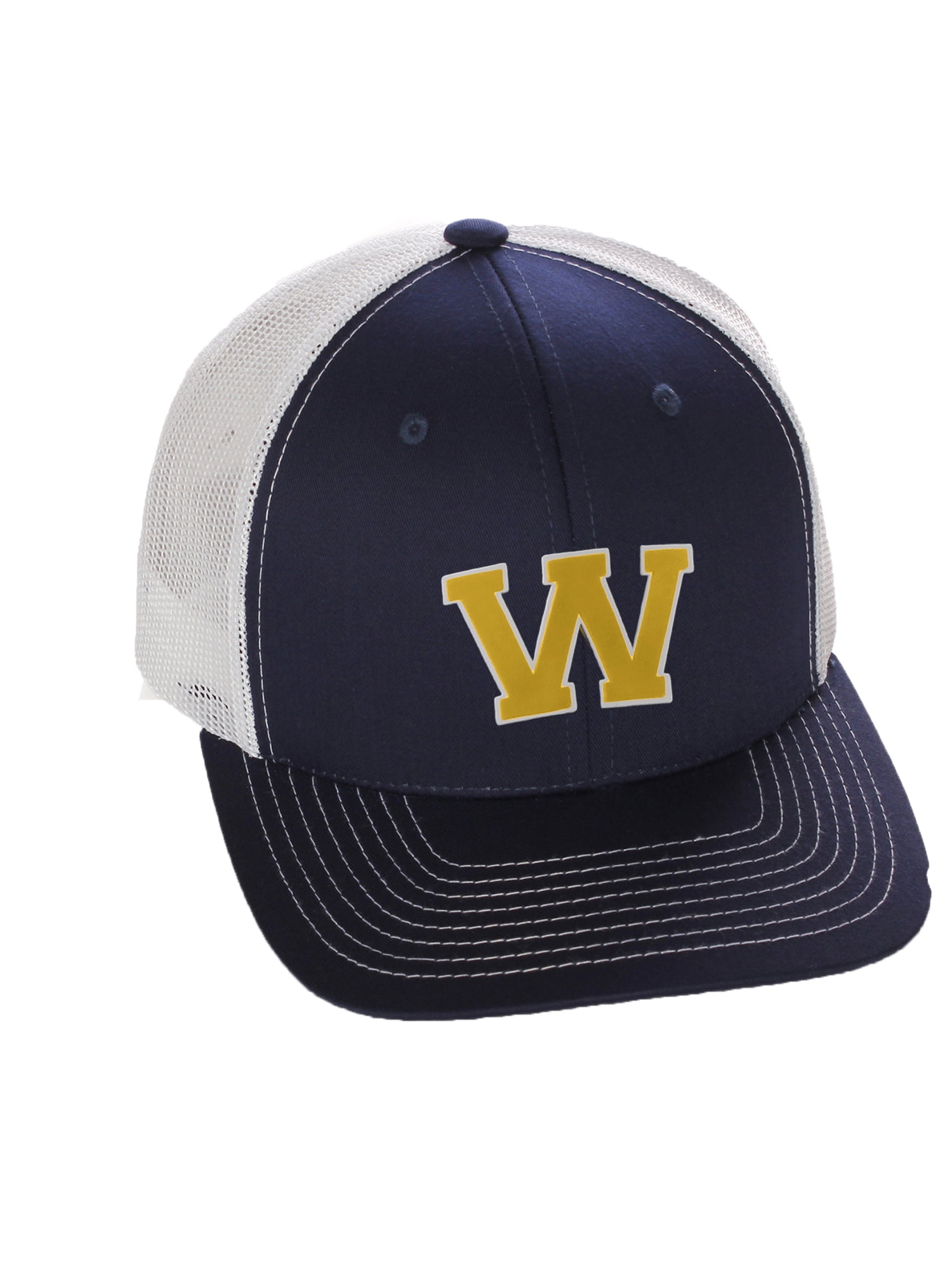 team sports custom initial letter w trucker hat adjustable snapback  baseball cap