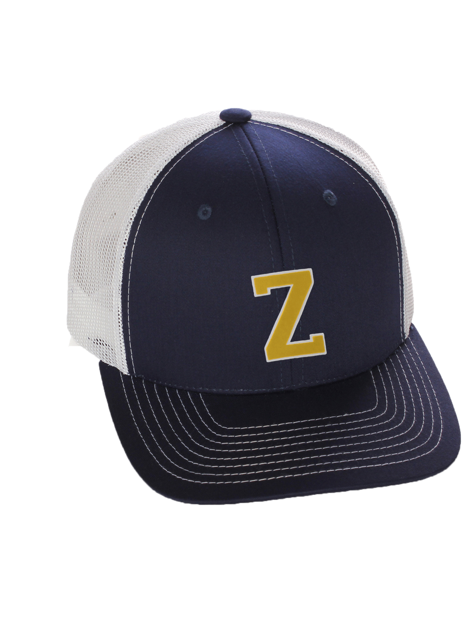 Structured Trucker Mesh Hat Custom Colors Letter Z Initial