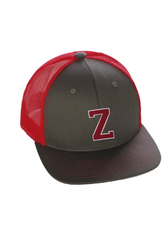 Structured Trucker Mesh Hat Custom Colors Letter Z Initial Baseball Mid Profile